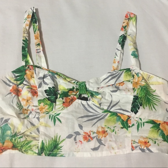 Floral Print Crop Top NWOT - Picture 1 of 3
